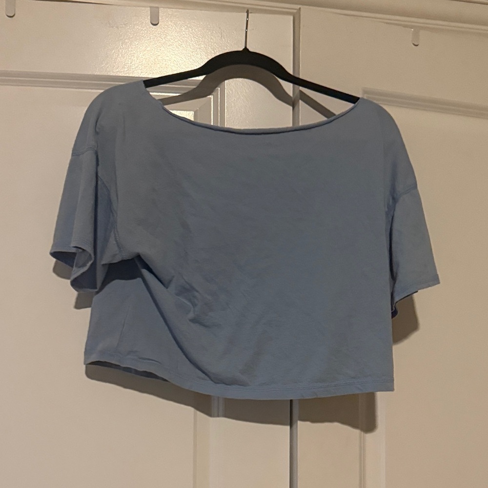 Aeropostale Light Blue Miami 87 Crop Top - Picture 2 of 4